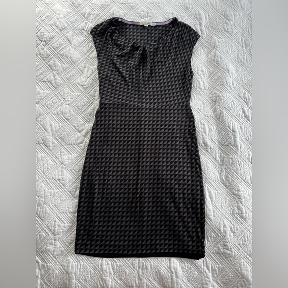 Boden Dresses & Skirts - Boden Black Cowl Neck Geometric Cotton Lined Summer Midi Dress Size 6